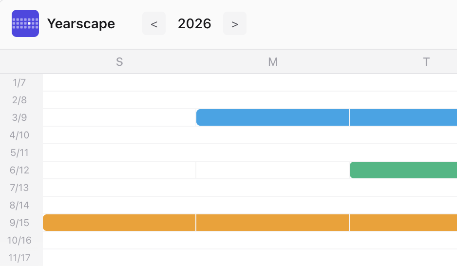 Yearscape screenshot